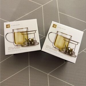 New Set of 2 - TeaBloom Borosilicate Glass Tea Maker with Infuser